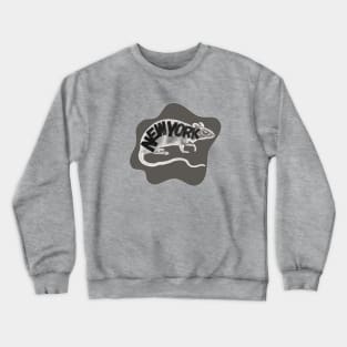 New York Distressed Rat By Abby Anime(c) Crewneck Sweatshirt